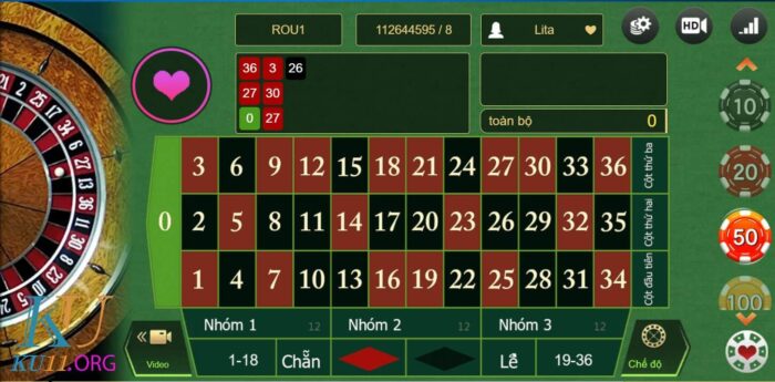 Có rất nhiều cách chơi Roulette đơn giản ở Ku191